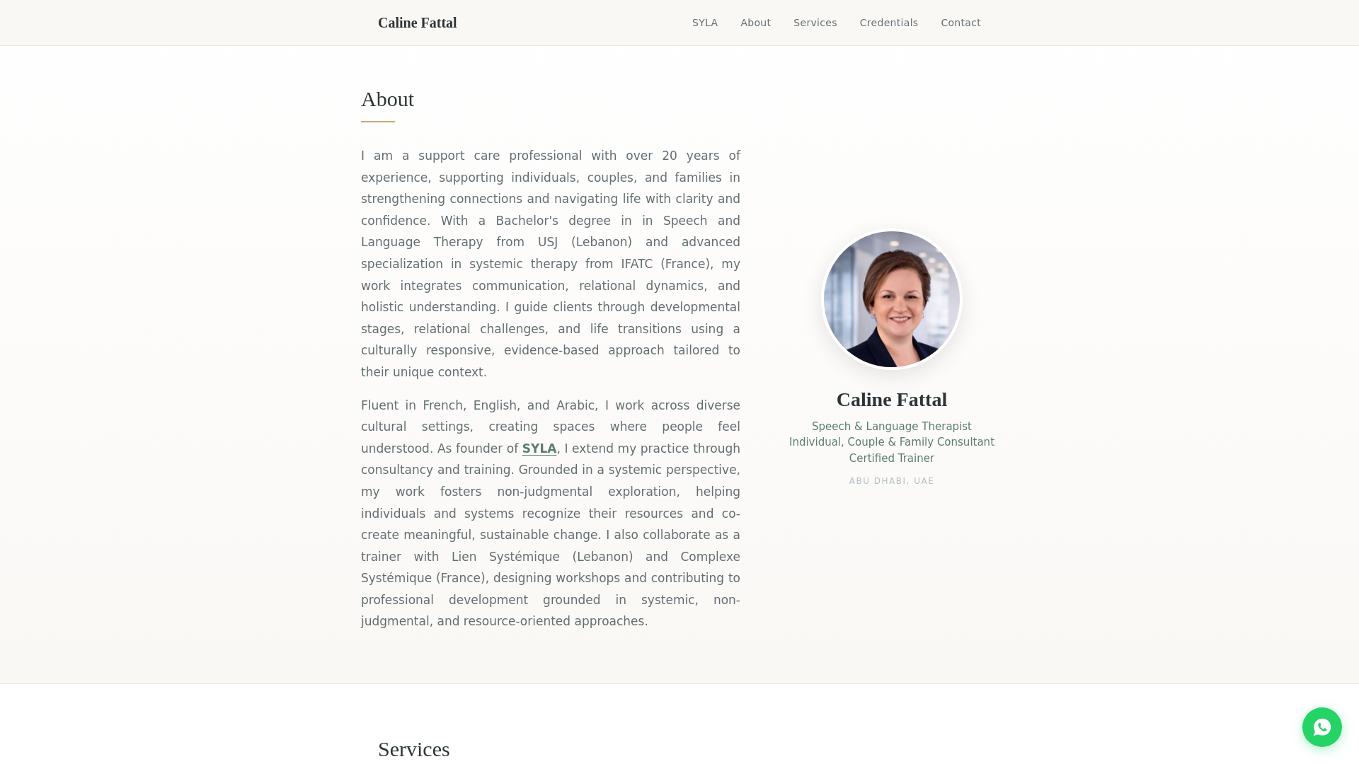 website screenshot of https://calinefattal.com