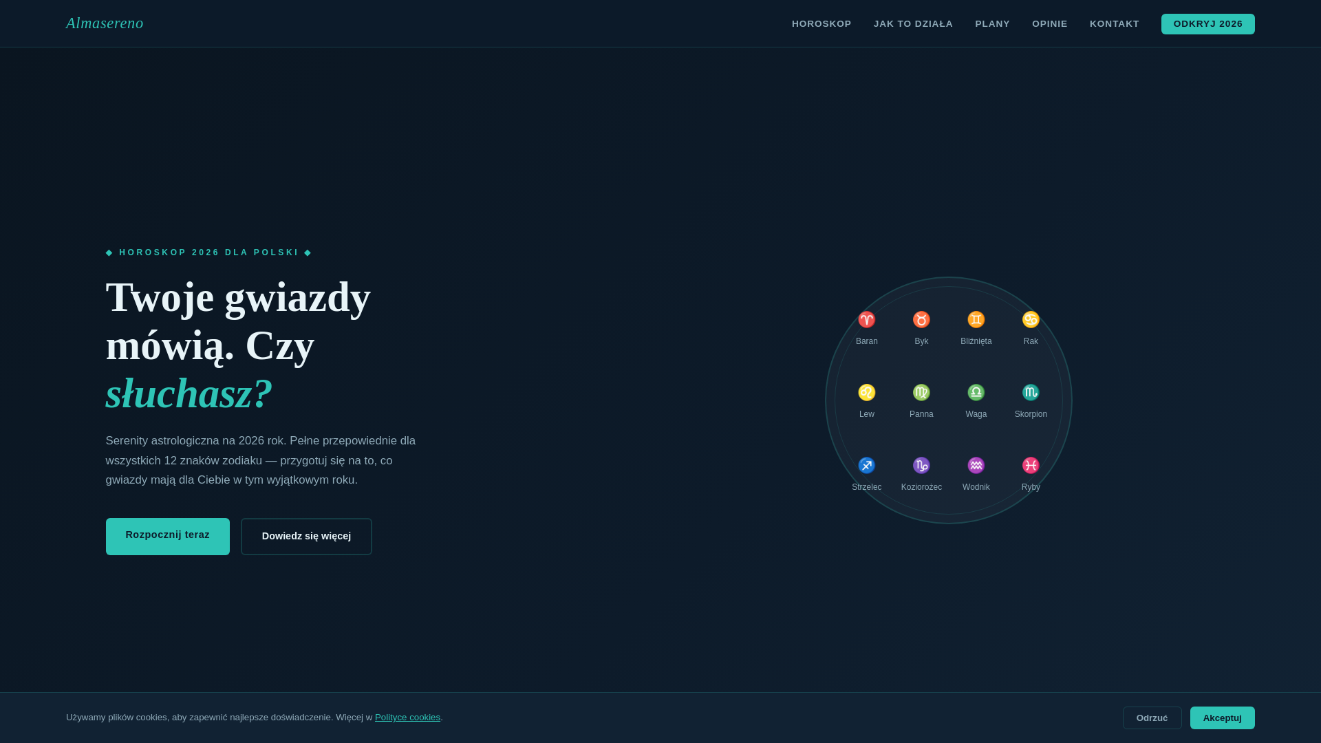 website screenshot of https://almasereno.bond/