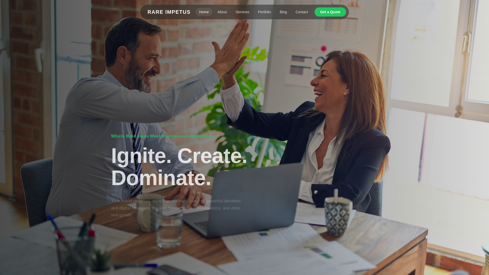 website screenshot of https://rareimpetus.com