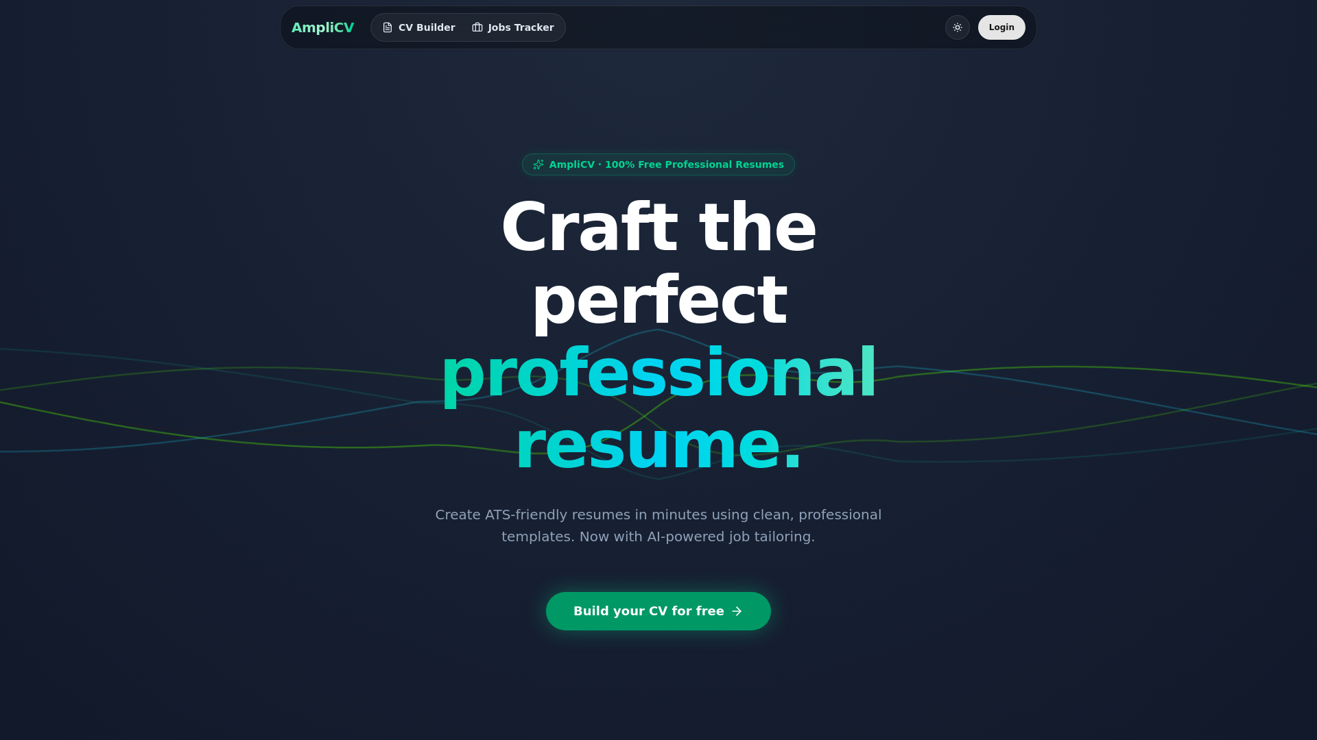 website screenshot of https://amplicv.app/