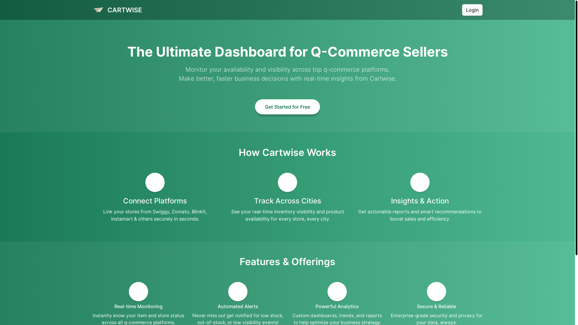 website screenshot of https://cartwise.cloud/