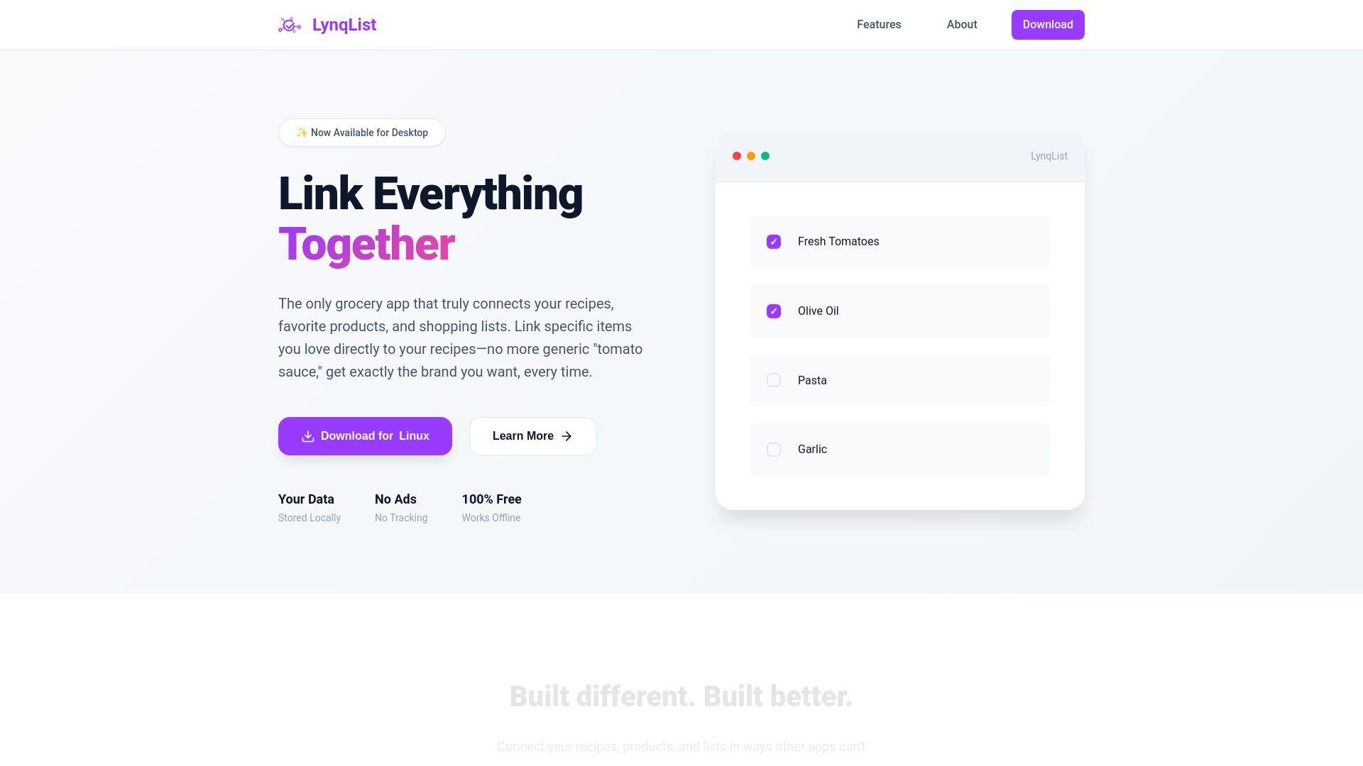 website screenshot of https://lynqlist-landing.pages.dev/