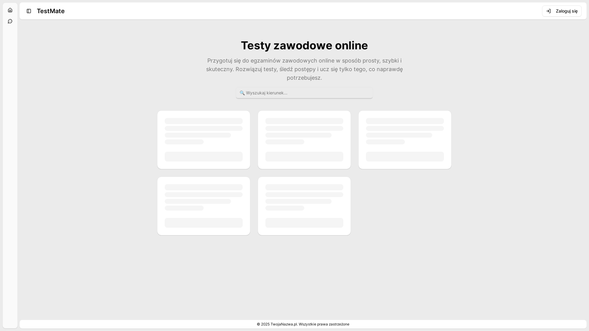 website screenshot of https://testek.pl/