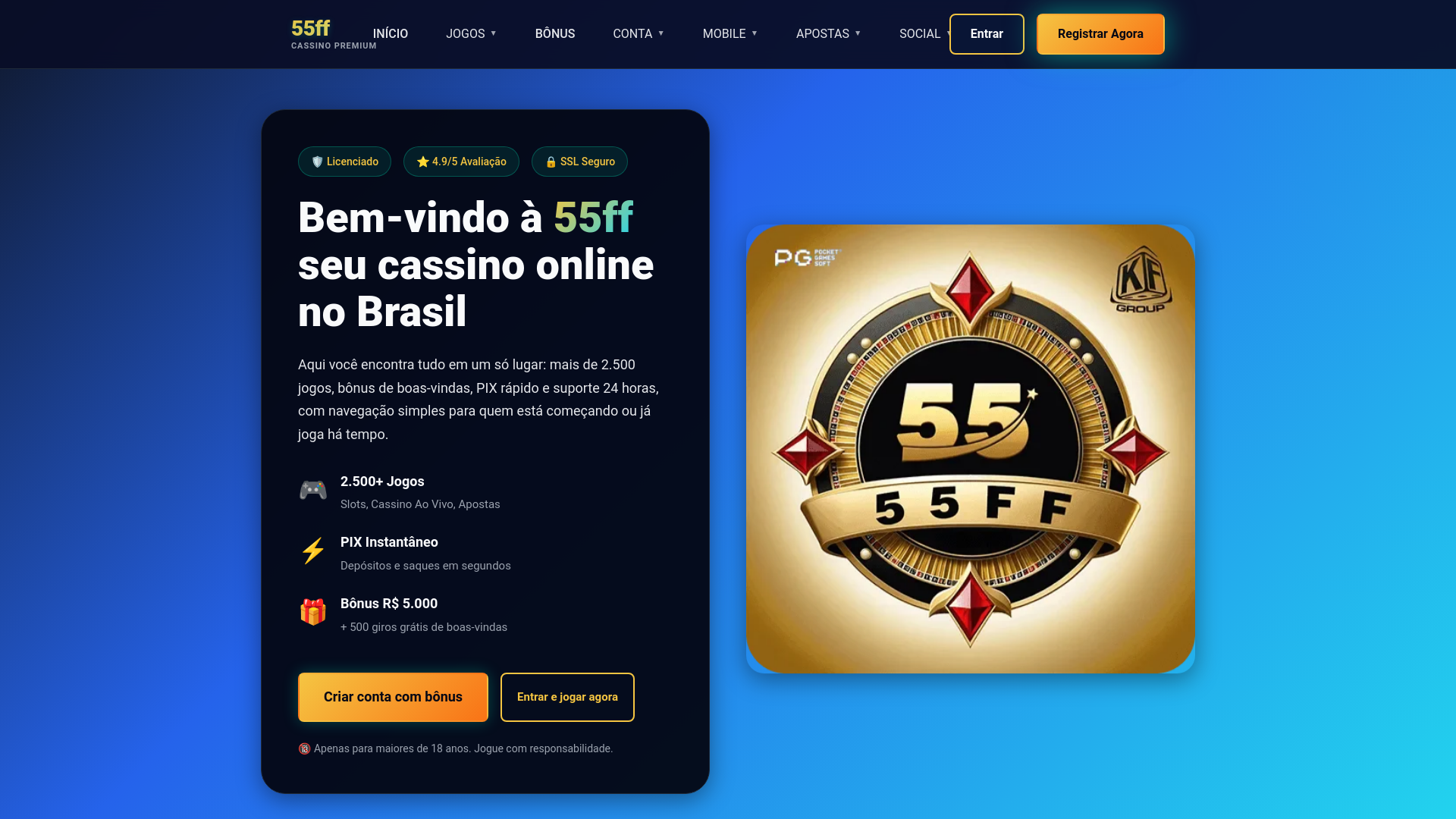 website screenshot of https://55ff1b.com/