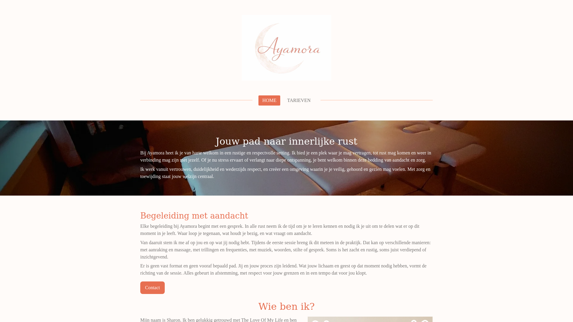 website screenshot of https://ayamora.nl/