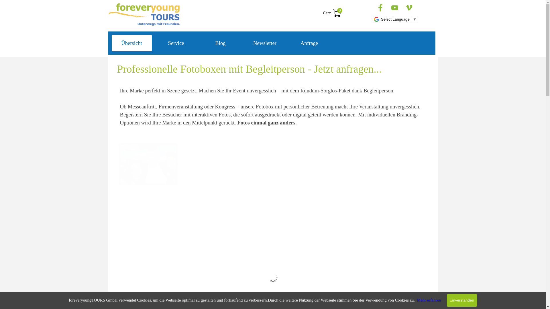 website screenshot of https://fotobox-events.ch/