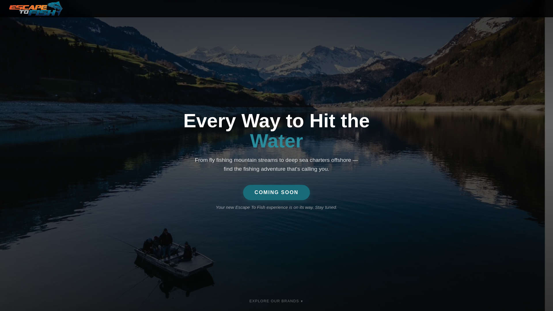 website screenshot of https://escapetofish.com/