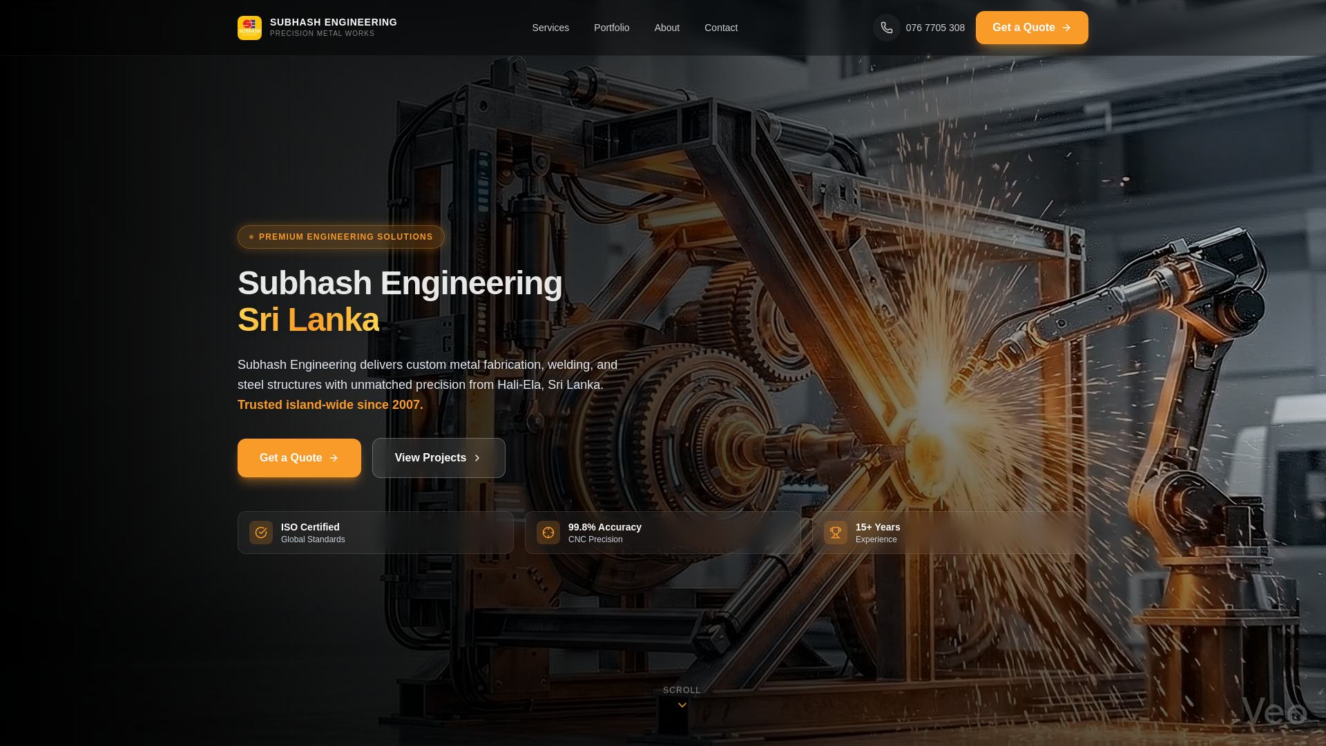 website screenshot of https://subhashengineering.lk/