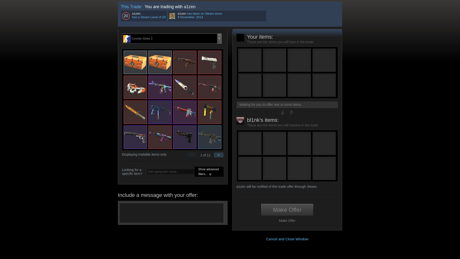 website screenshot of https://steamnconmnmunity.com/tradeoffer/new/?partner=8963058365091&token=wYgTxSGqYafEV