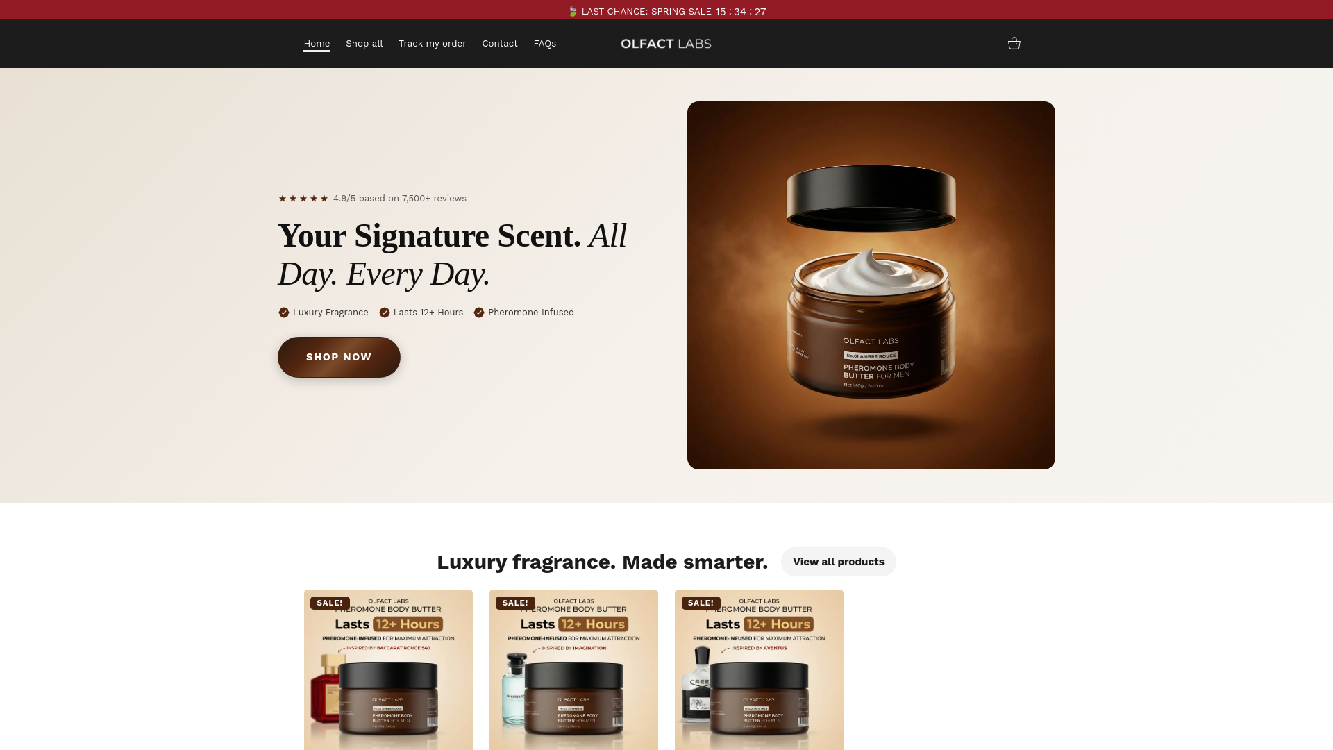 website screenshot of https://olfactlabs.com/