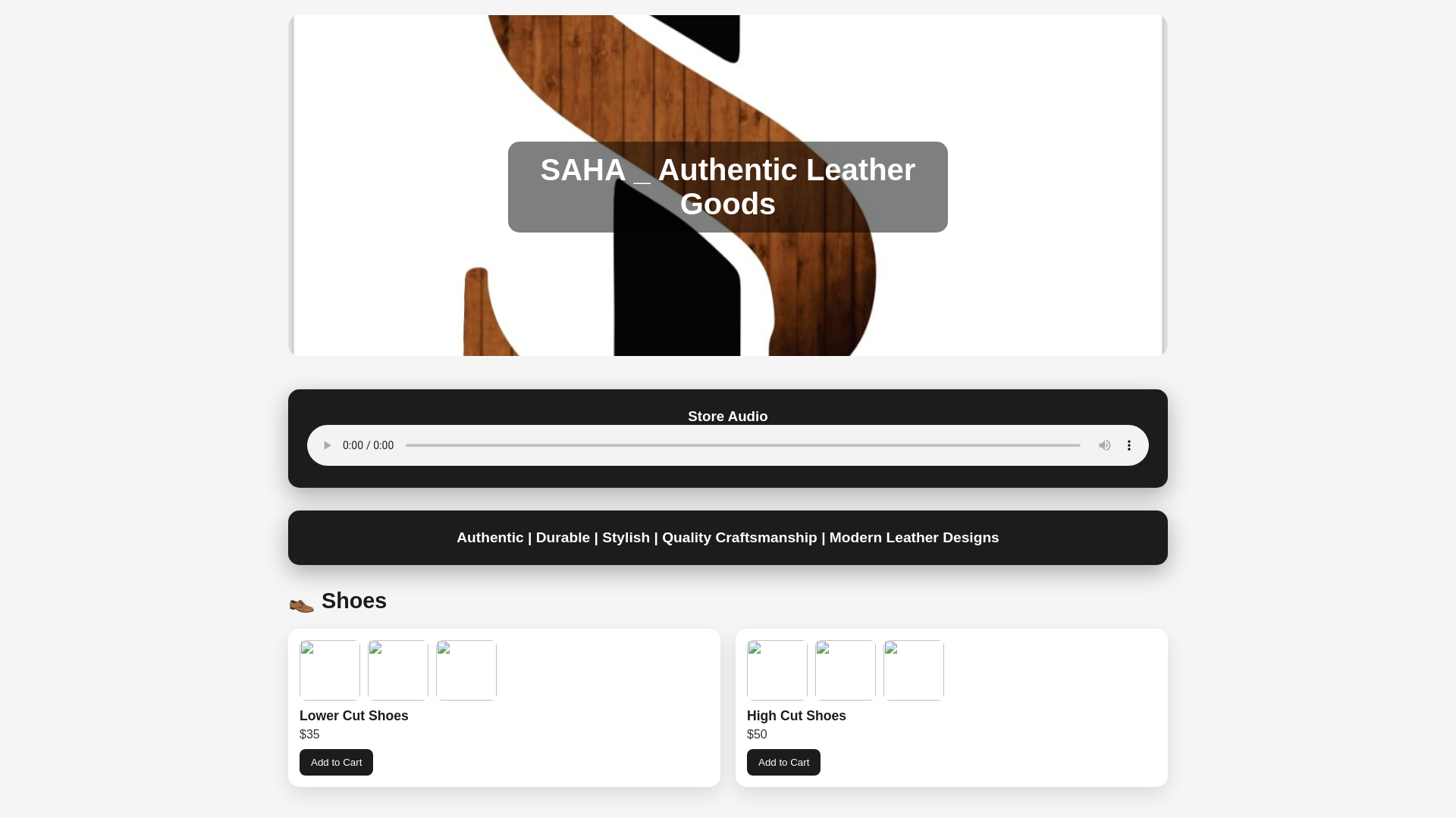 website screenshot of https://sahaleathercraftmans.pages.dev/