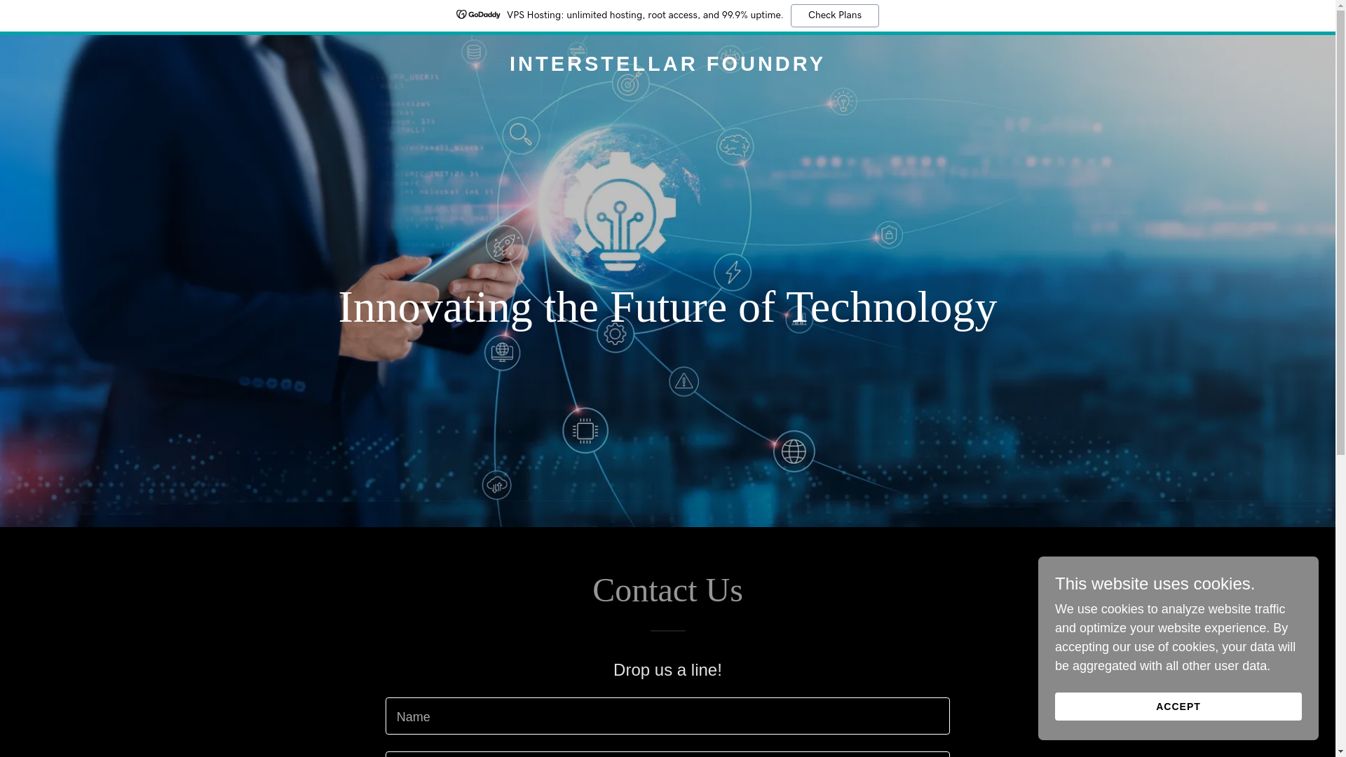 website screenshot of https://interstellarfoundry.com/