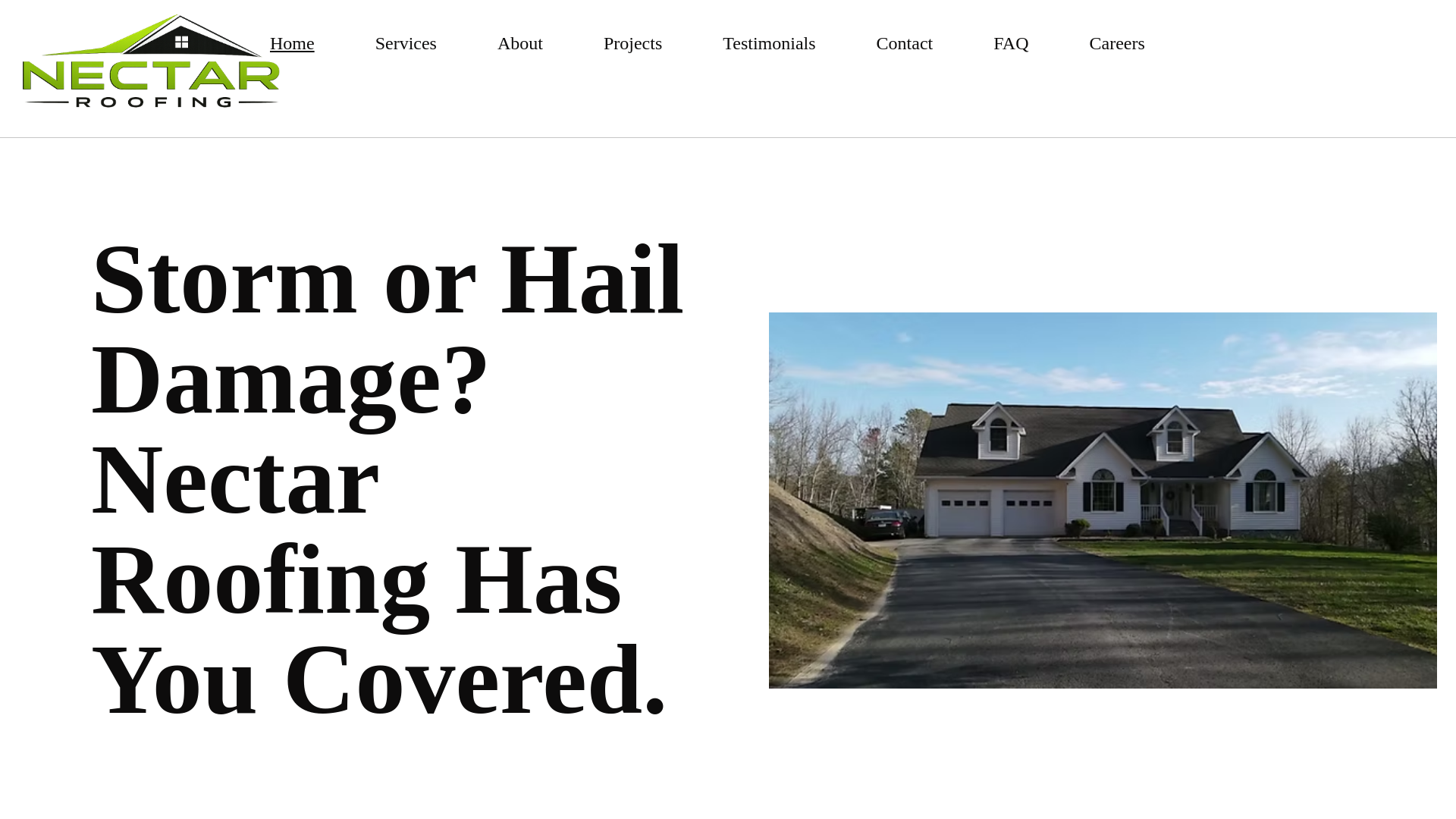 website screenshot of https://nectarroofing.com/