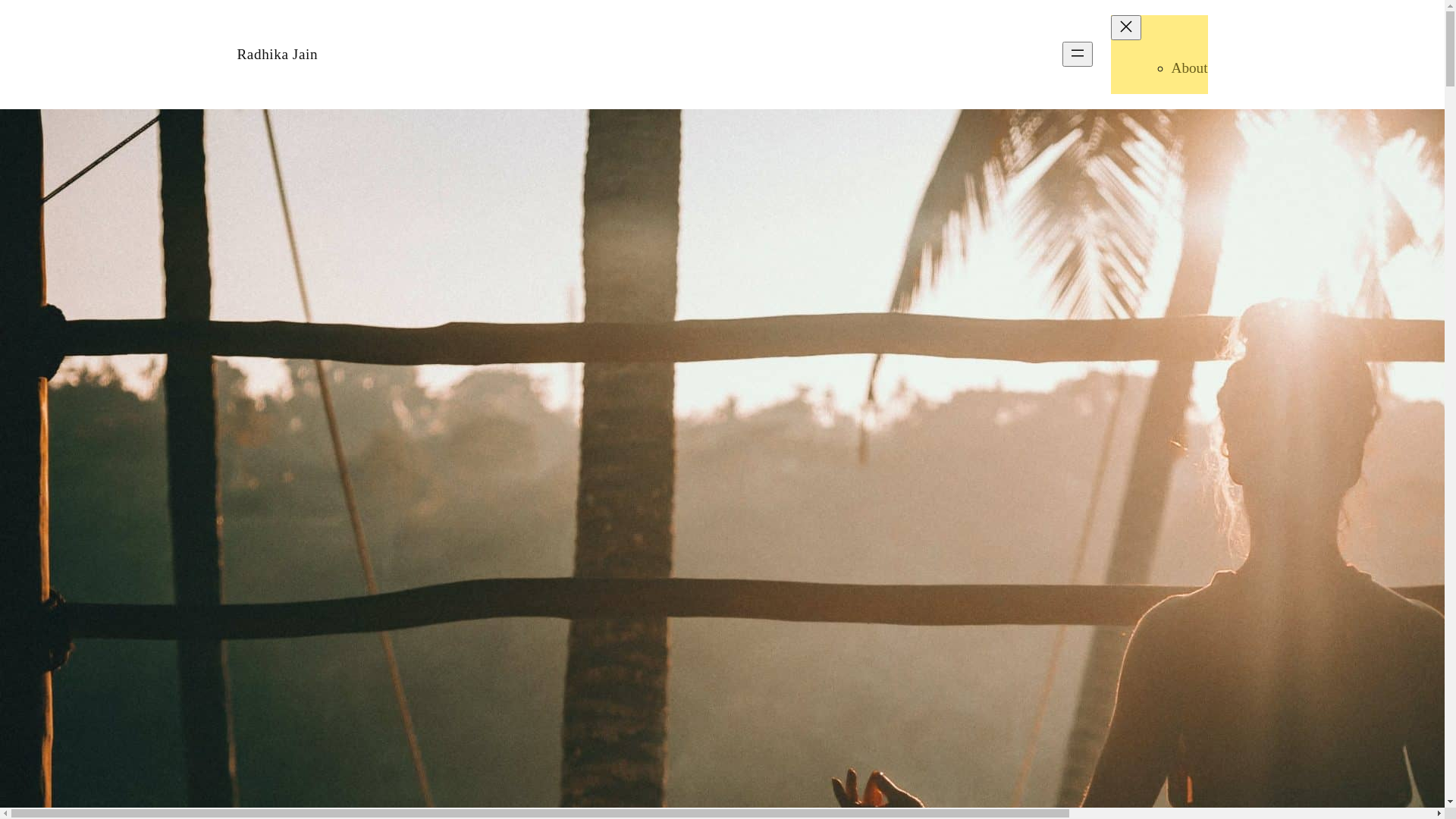 website screenshot of https://radhikajain.blog/