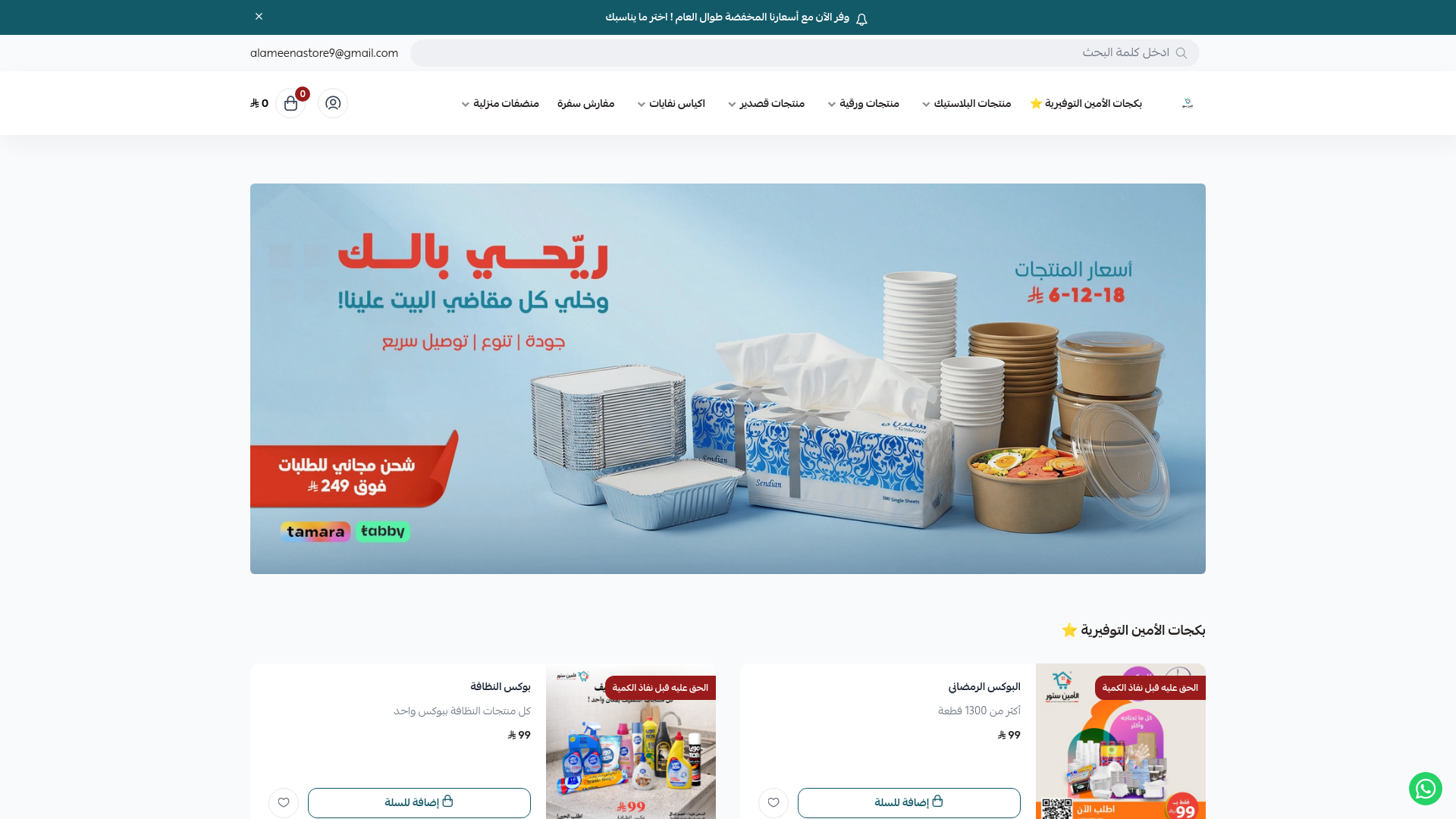 website screenshot of https://ameenstor.com