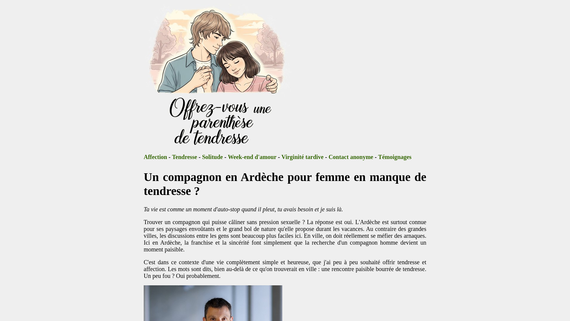 website screenshot of https://tendresse-ardeche.fr/