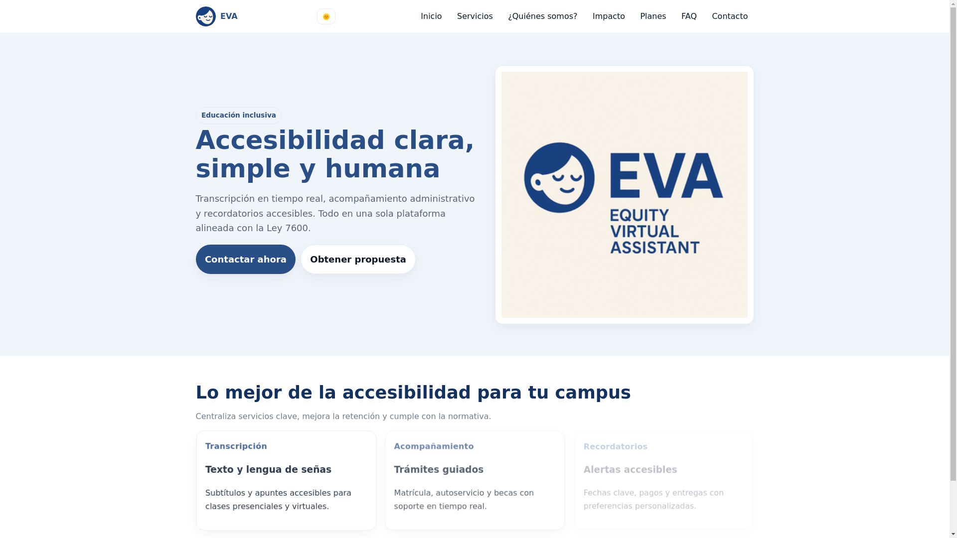 website screenshot of https://eva-inclusive.com/