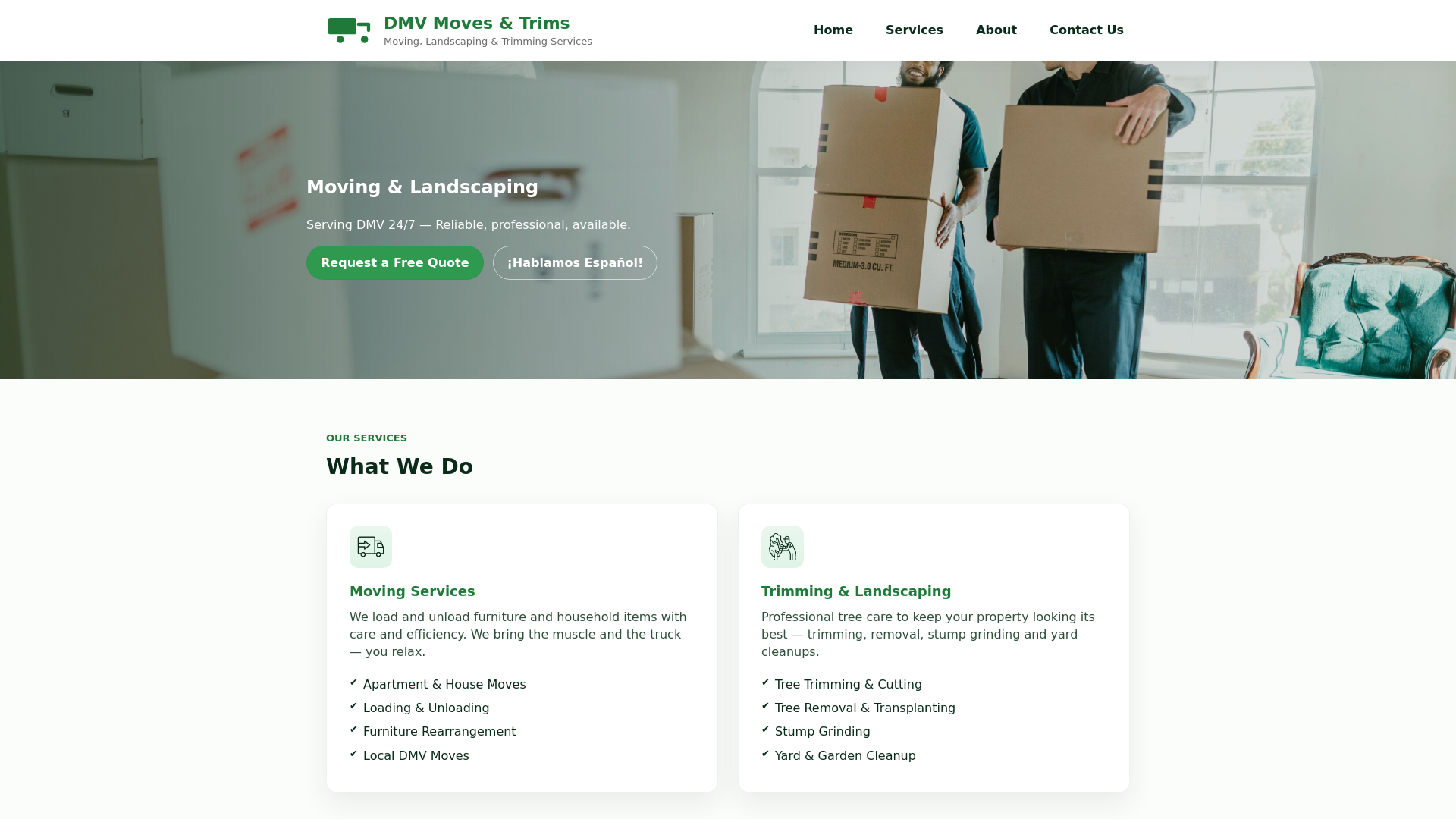 website screenshot of https://jp-landscaping.pages.dev/