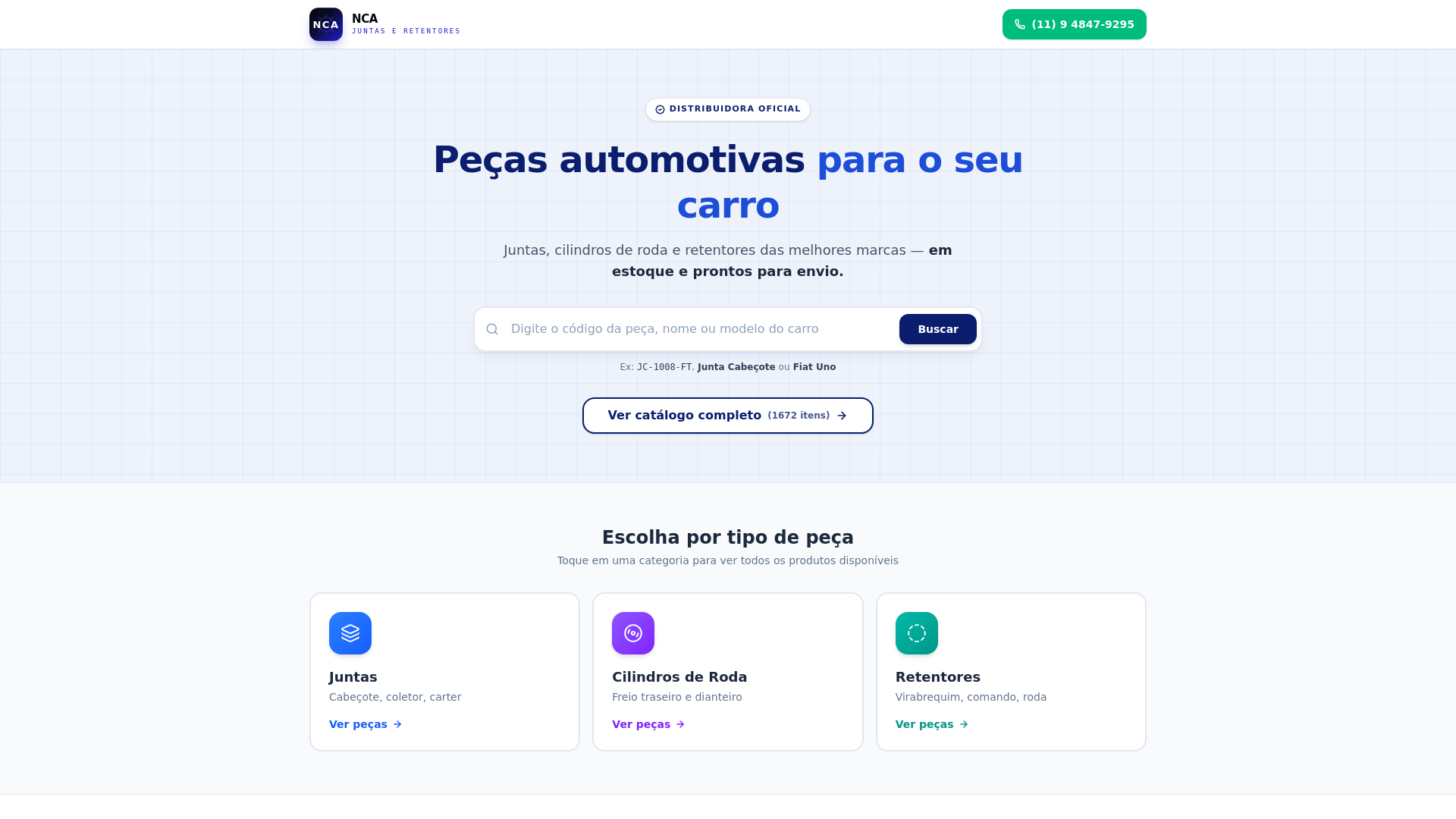 website screenshot of https://ncadistribuidora.com/