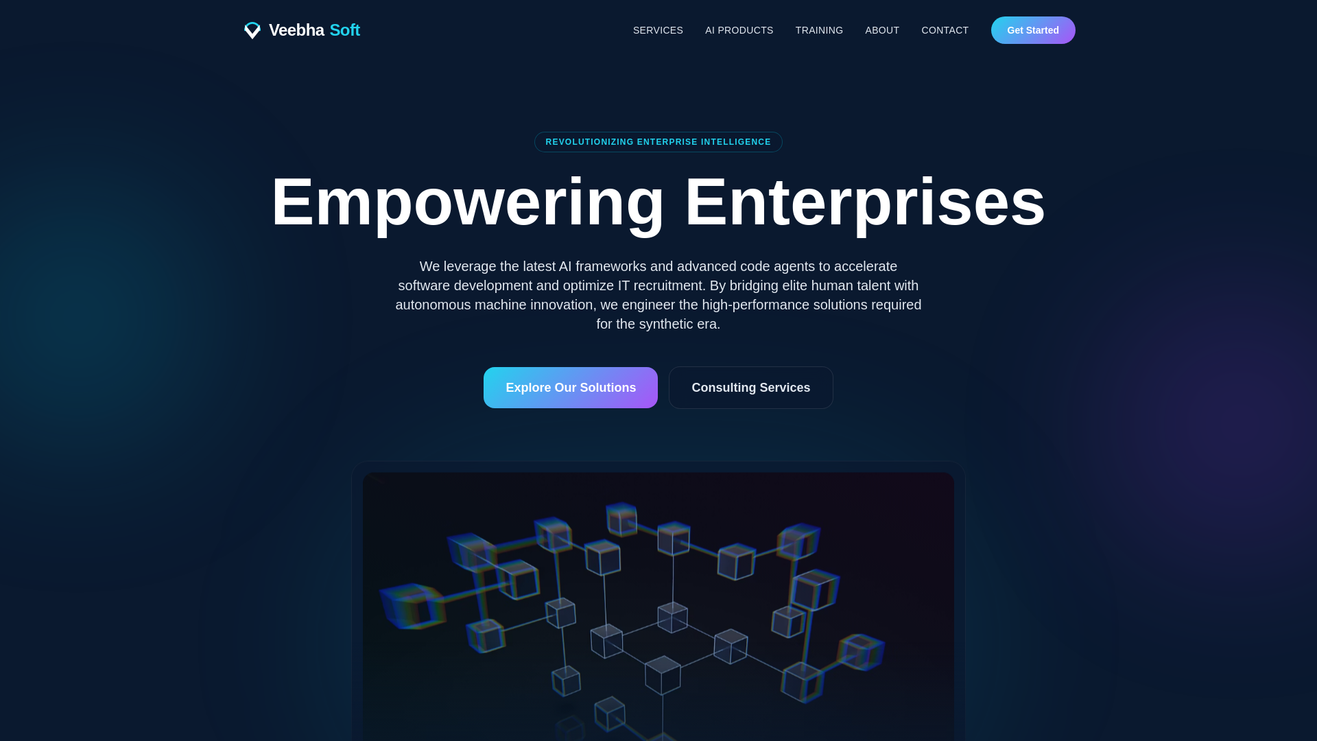 website screenshot of https://veebhasoft.com/