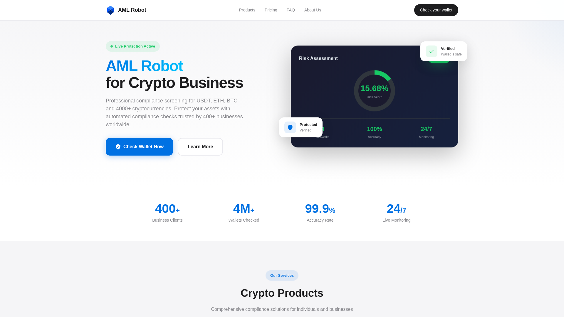 website screenshot of https://amlrobot.app