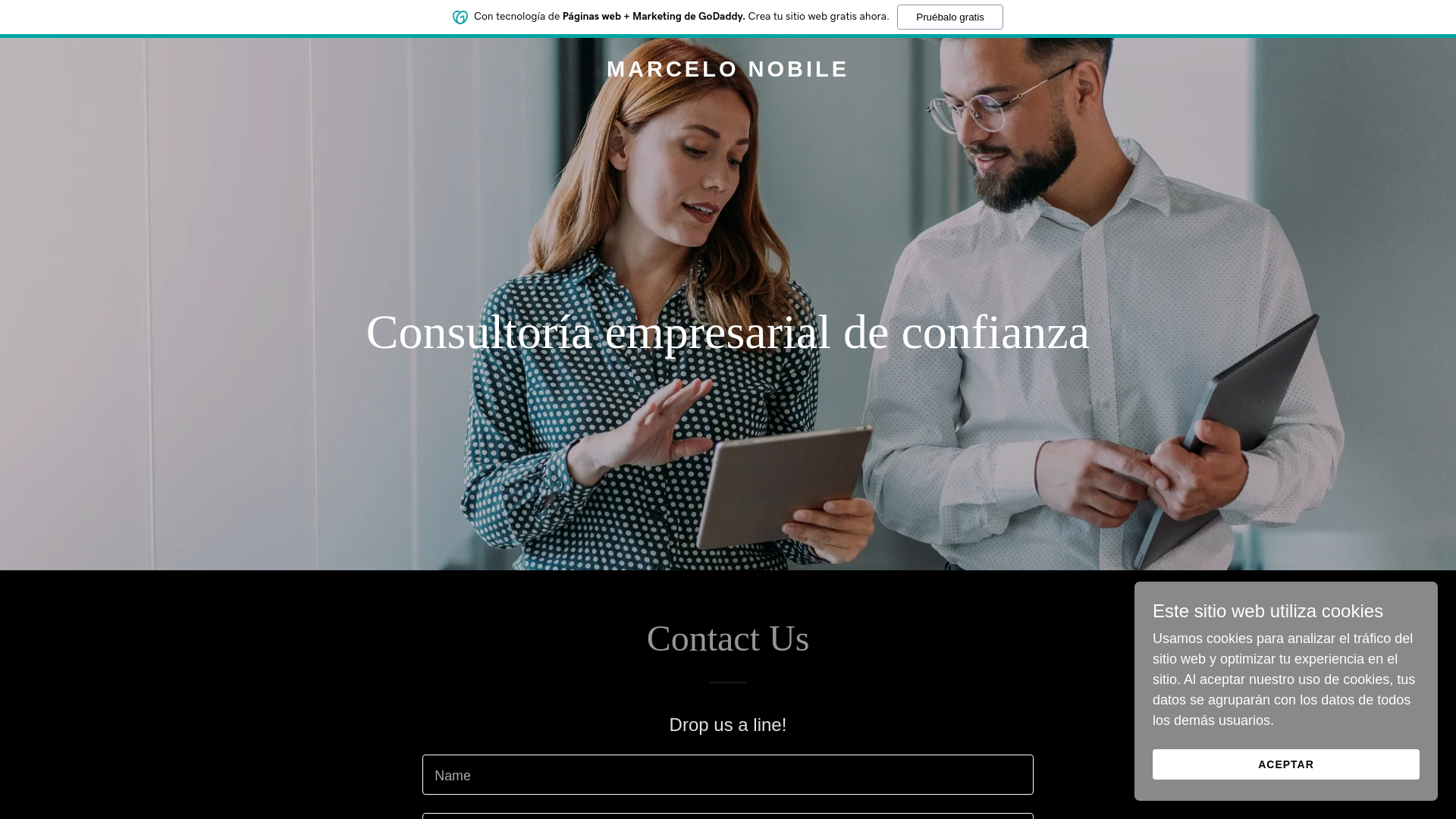 website screenshot of https://marcelonobile.com/