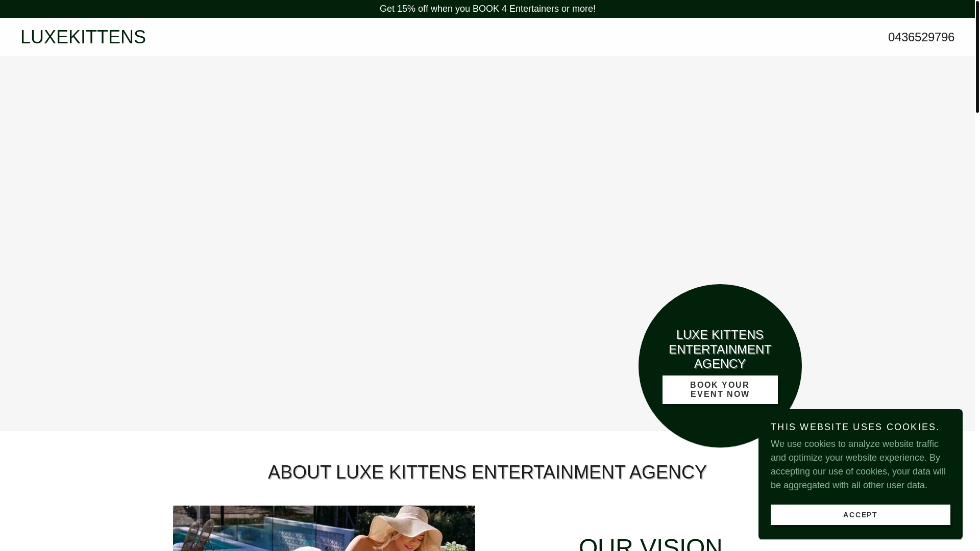 website screenshot of https://luxekittensentertainment.com.au/