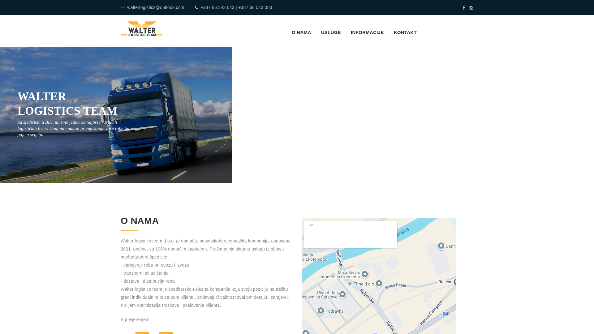 website screenshot of https://walterlogisticsba.com