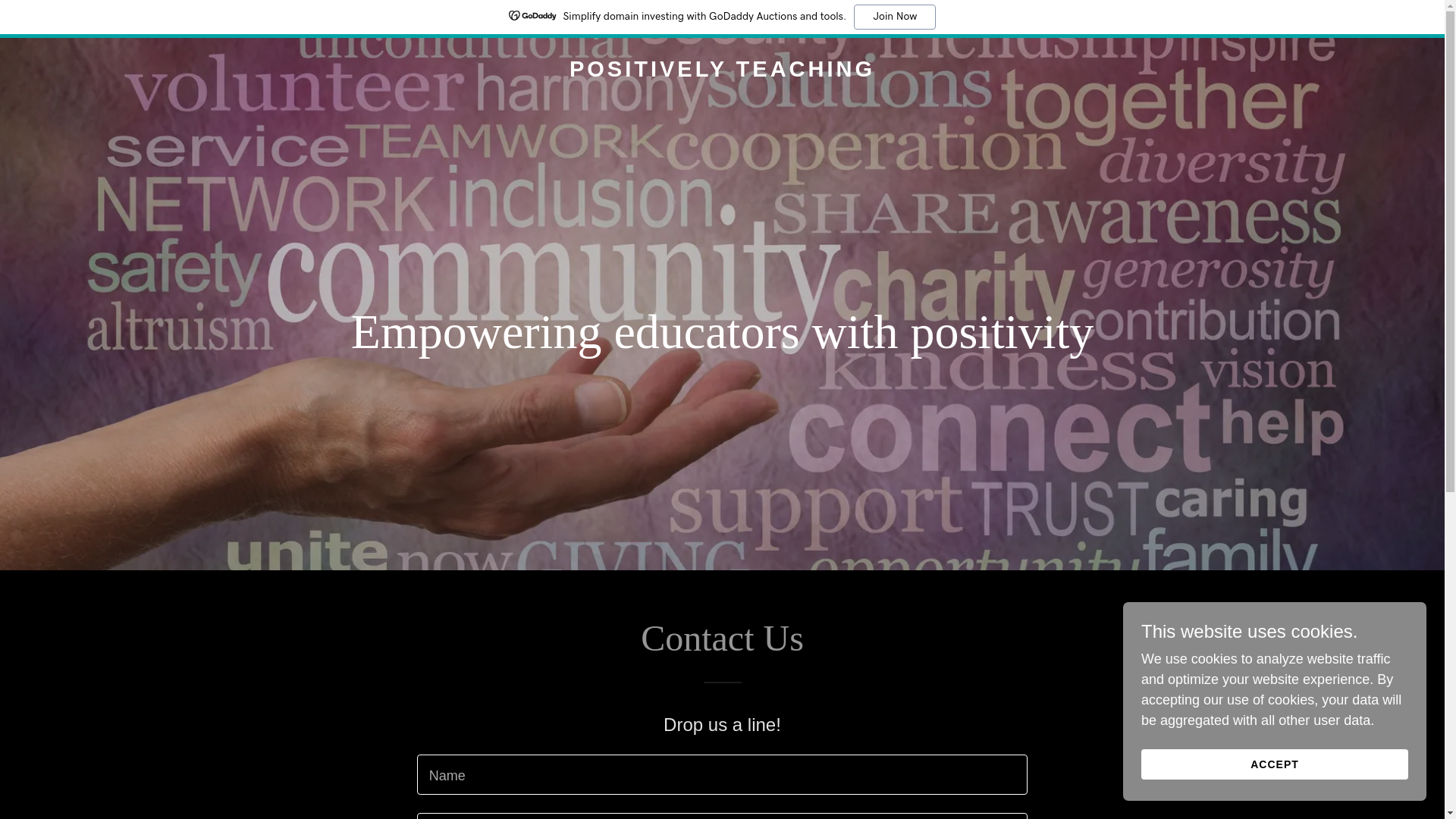 website screenshot of https://positivelyteaching.org/