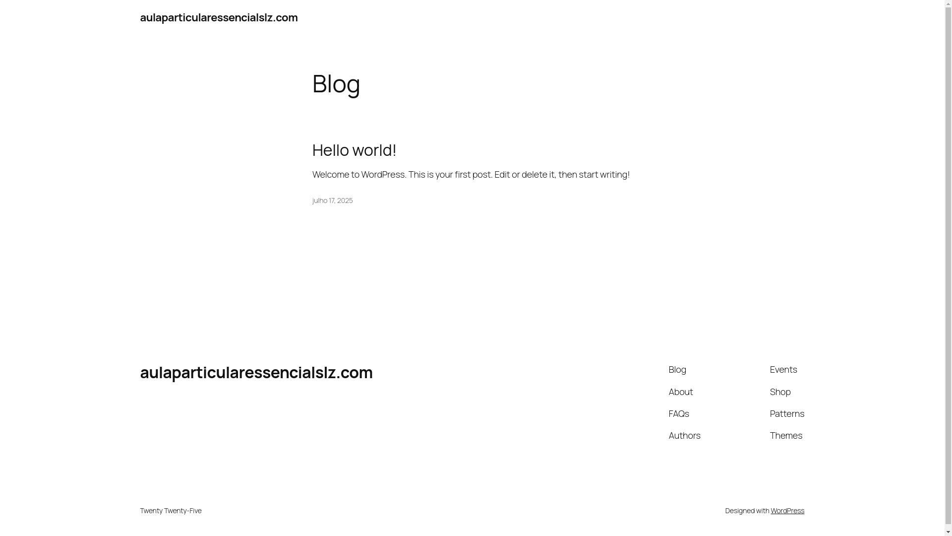 website screenshot of https://aulaparticularessencialslz.com/