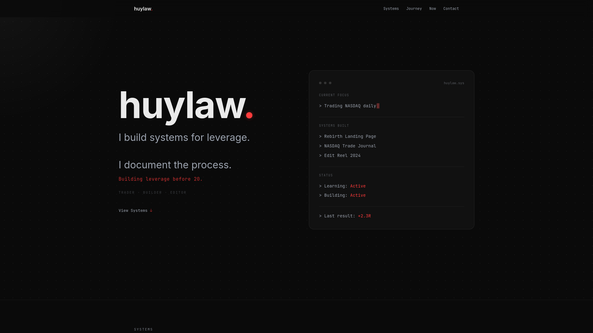 website screenshot of https://huylaw.xyz/