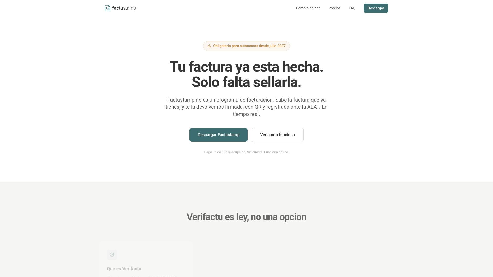 website screenshot of https://factustamp.pages.dev/