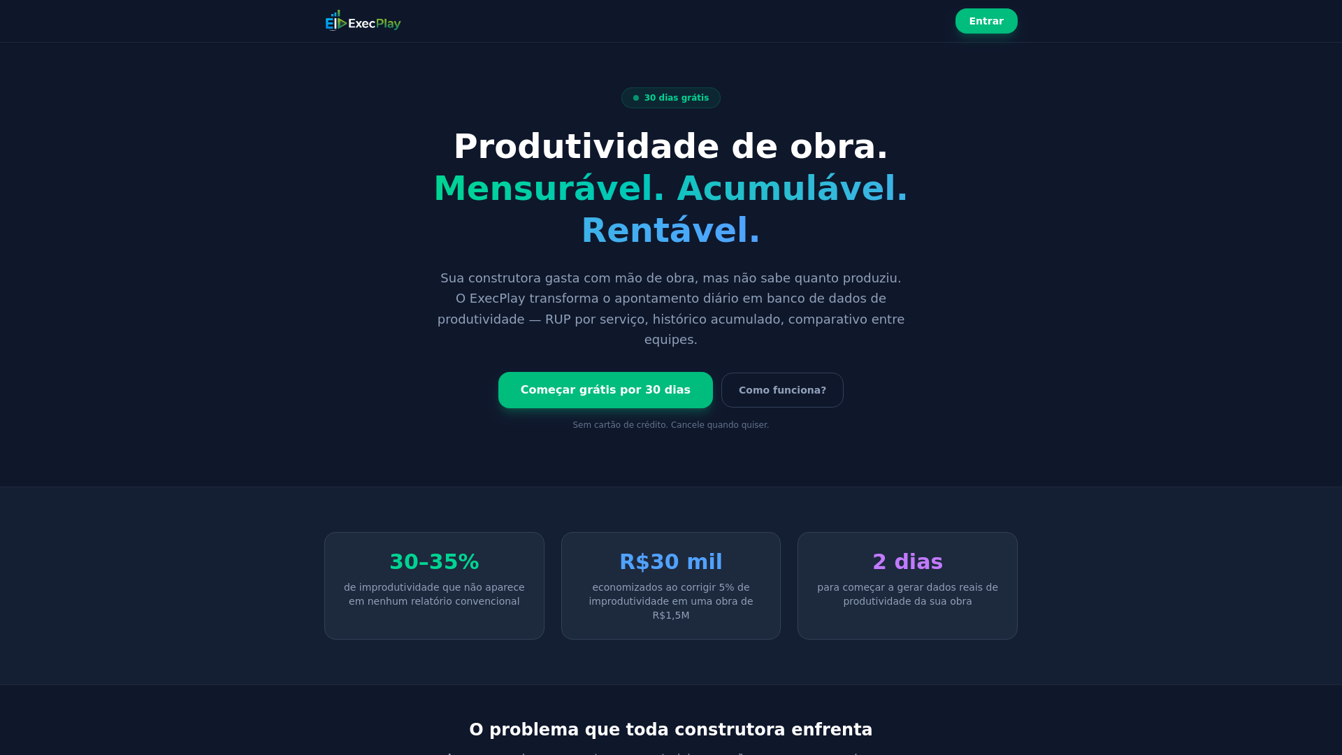 website screenshot of https://execplay.com.br/