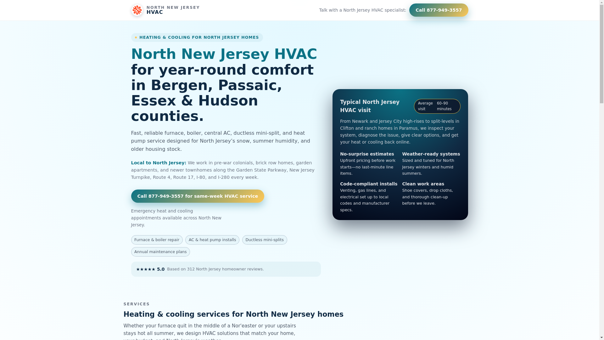 website screenshot of https://north-new-jersey-hvac.pages.dev/