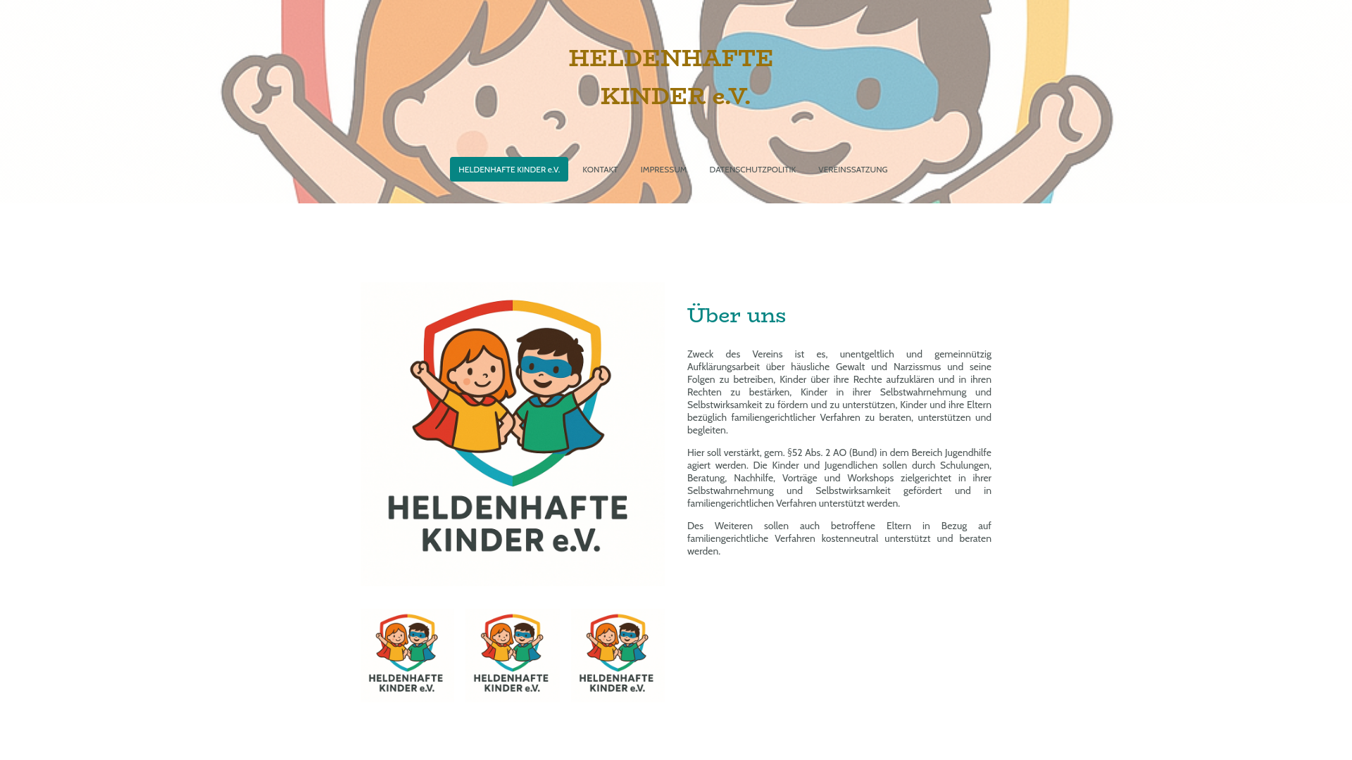 website screenshot of https://heldenhaftekinder.de/