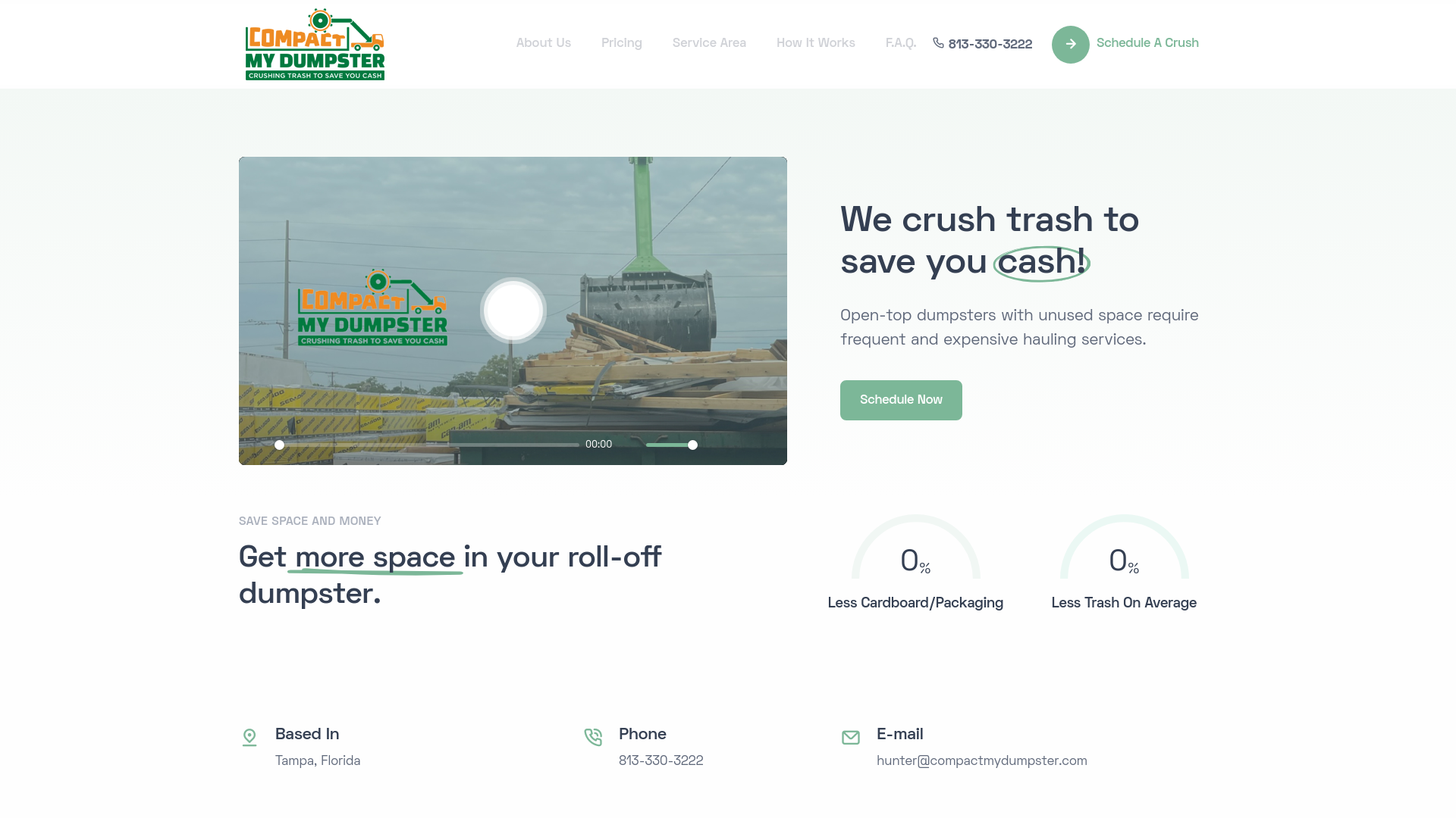 website screenshot of https://compactmydumpsterinfo.com/