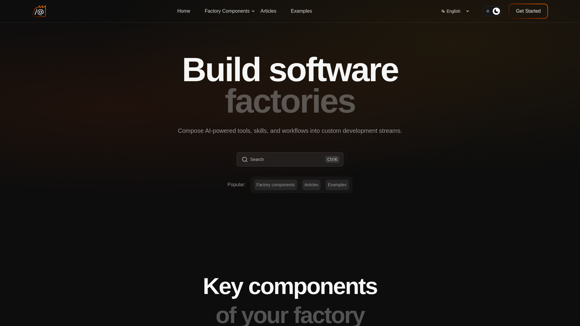 website screenshot of https://factoryengineering.dev/