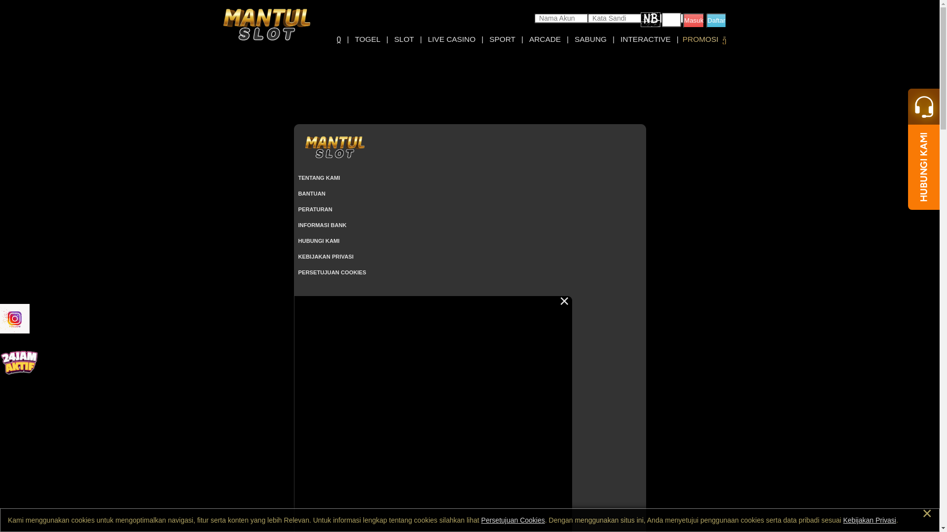 website screenshot of https://mantulslotdg.com/