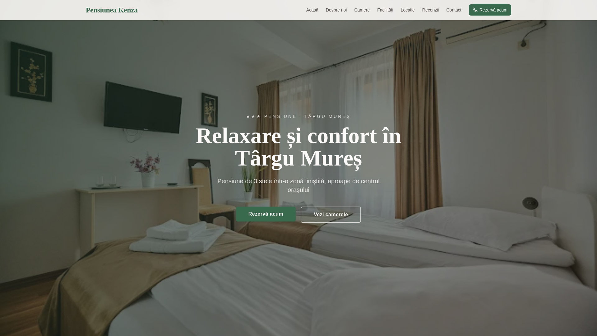 website screenshot of https://pensiuneakenza.ro/