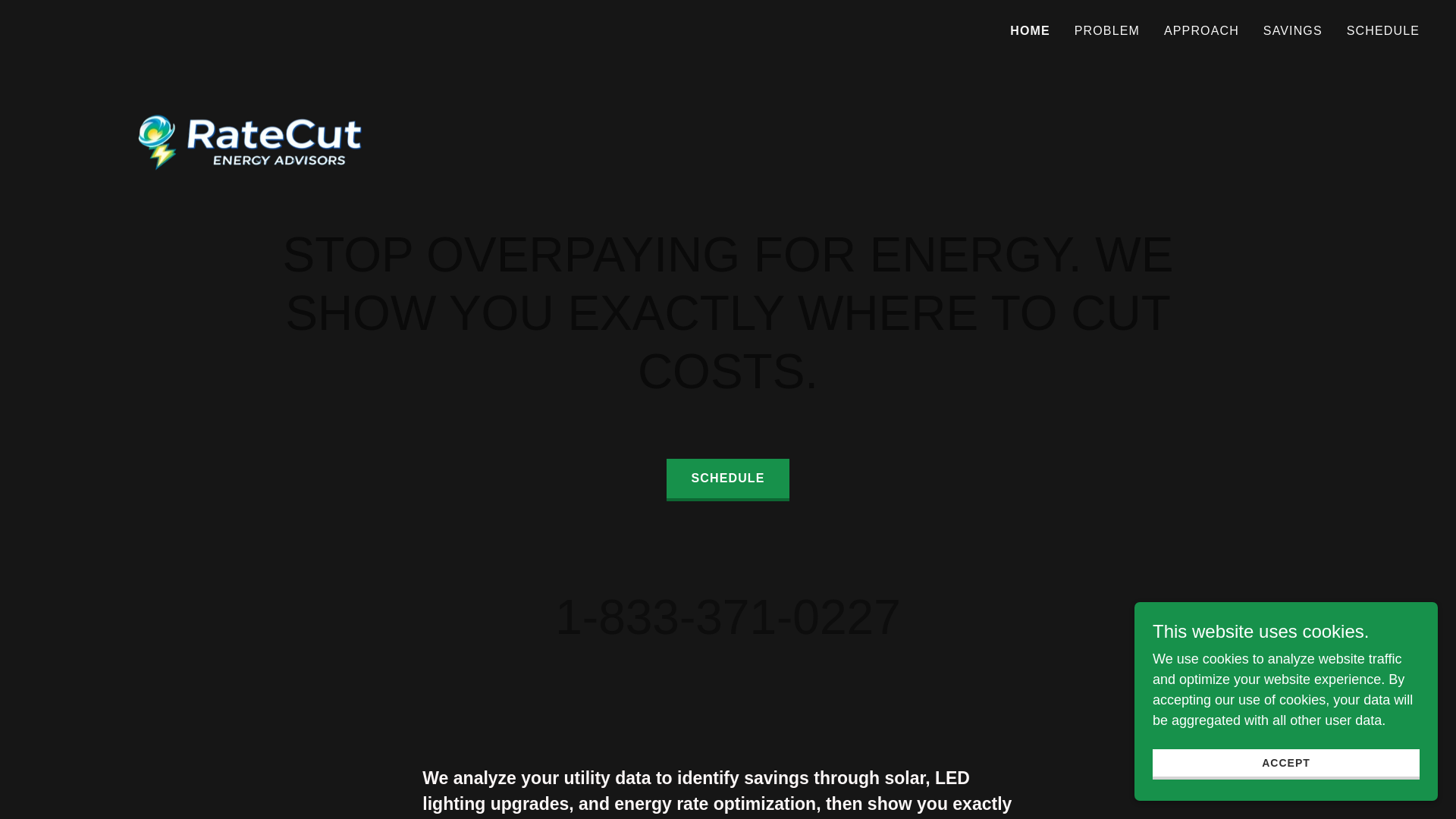 website screenshot of https://ratecutenergy.com