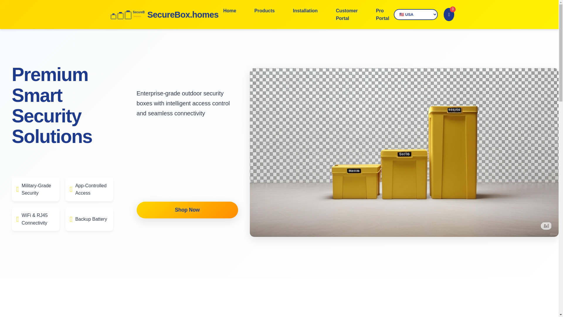 website screenshot of https://securebox.homes/