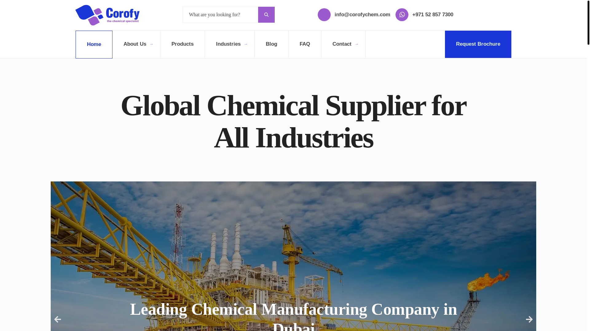 website screenshot of https://partnerships-corofychem.com/