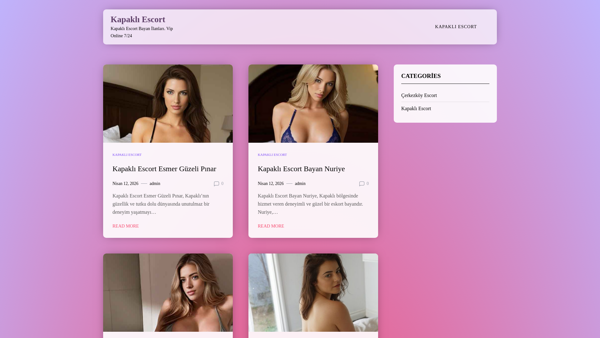 website screenshot of https://kapakliescort.com/