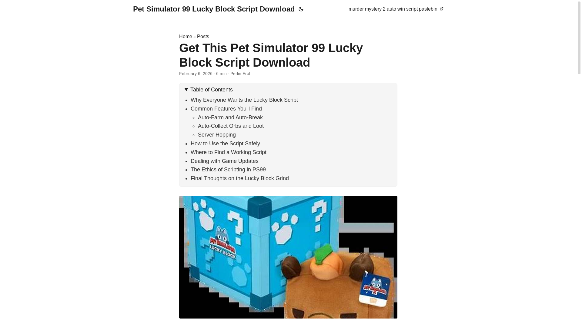website screenshot of https://pet-simulator-99-lucky-block-script-download.pages.dev/