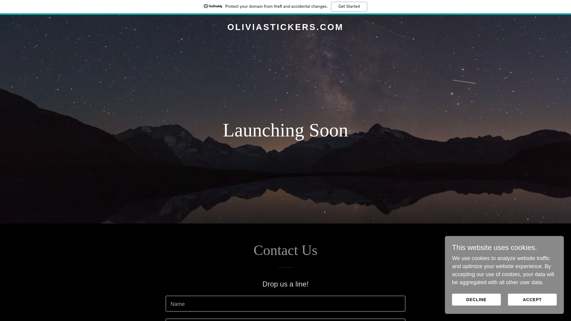 website screenshot of https://oliviastickers.com/