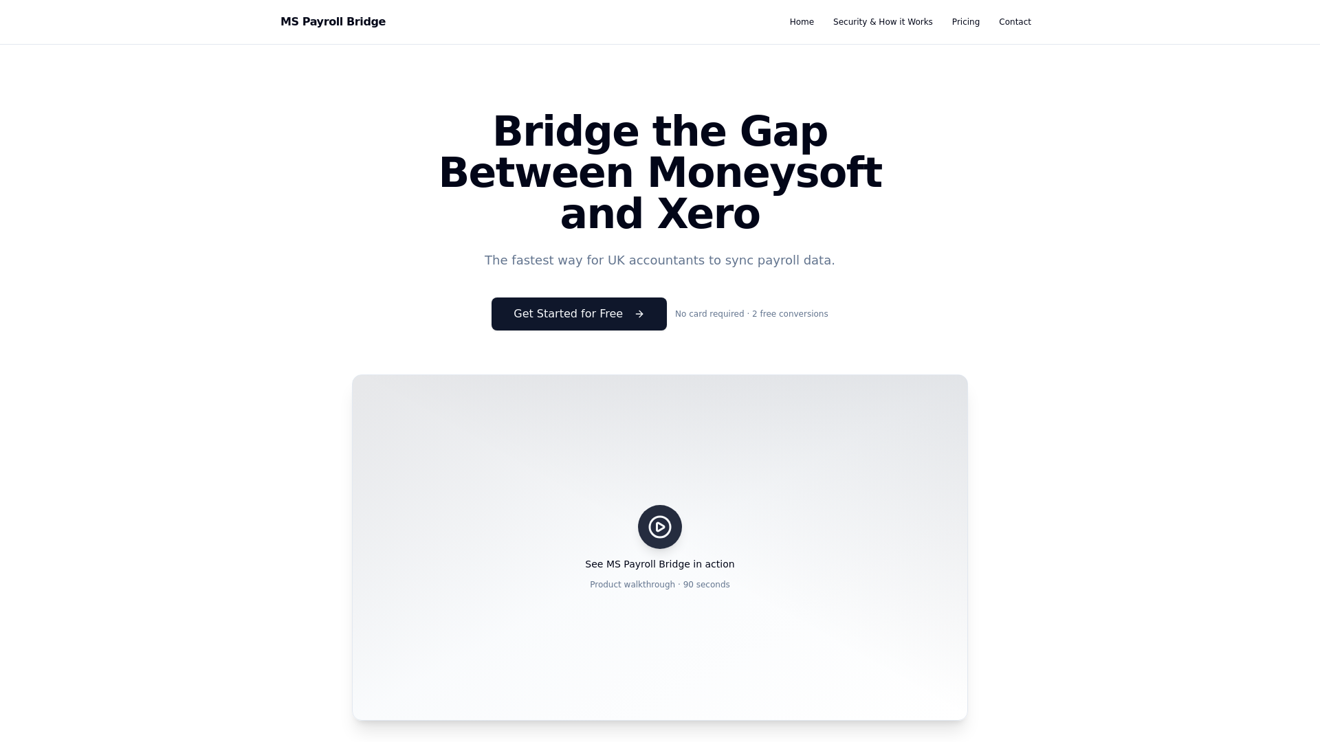 website screenshot of https://mspayrollbridge.co.uk/