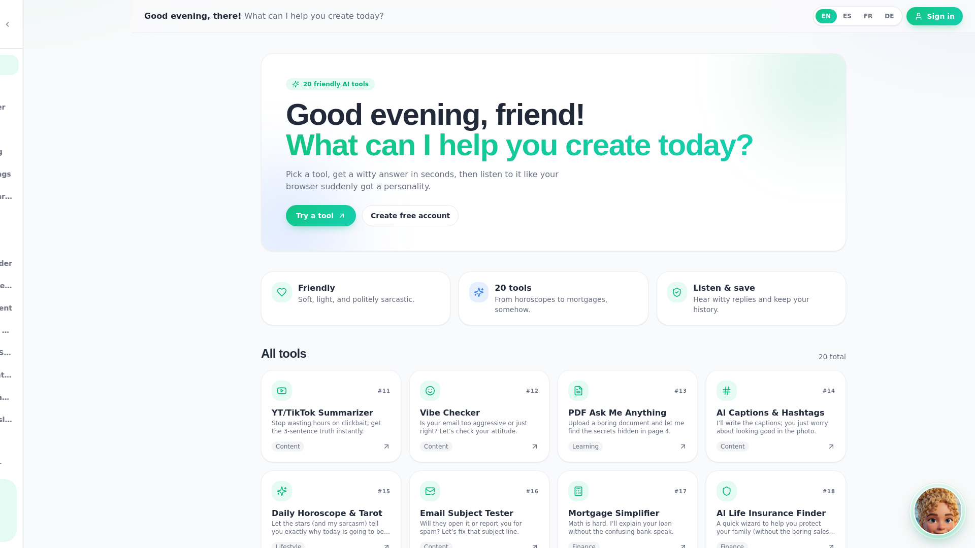 website screenshot of https://quickaitoolkit.com/