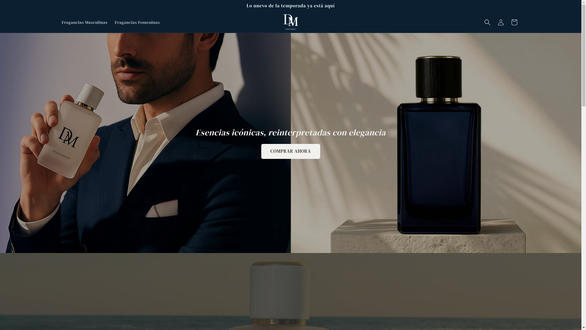 website screenshot of https://dmperfumeria.com/