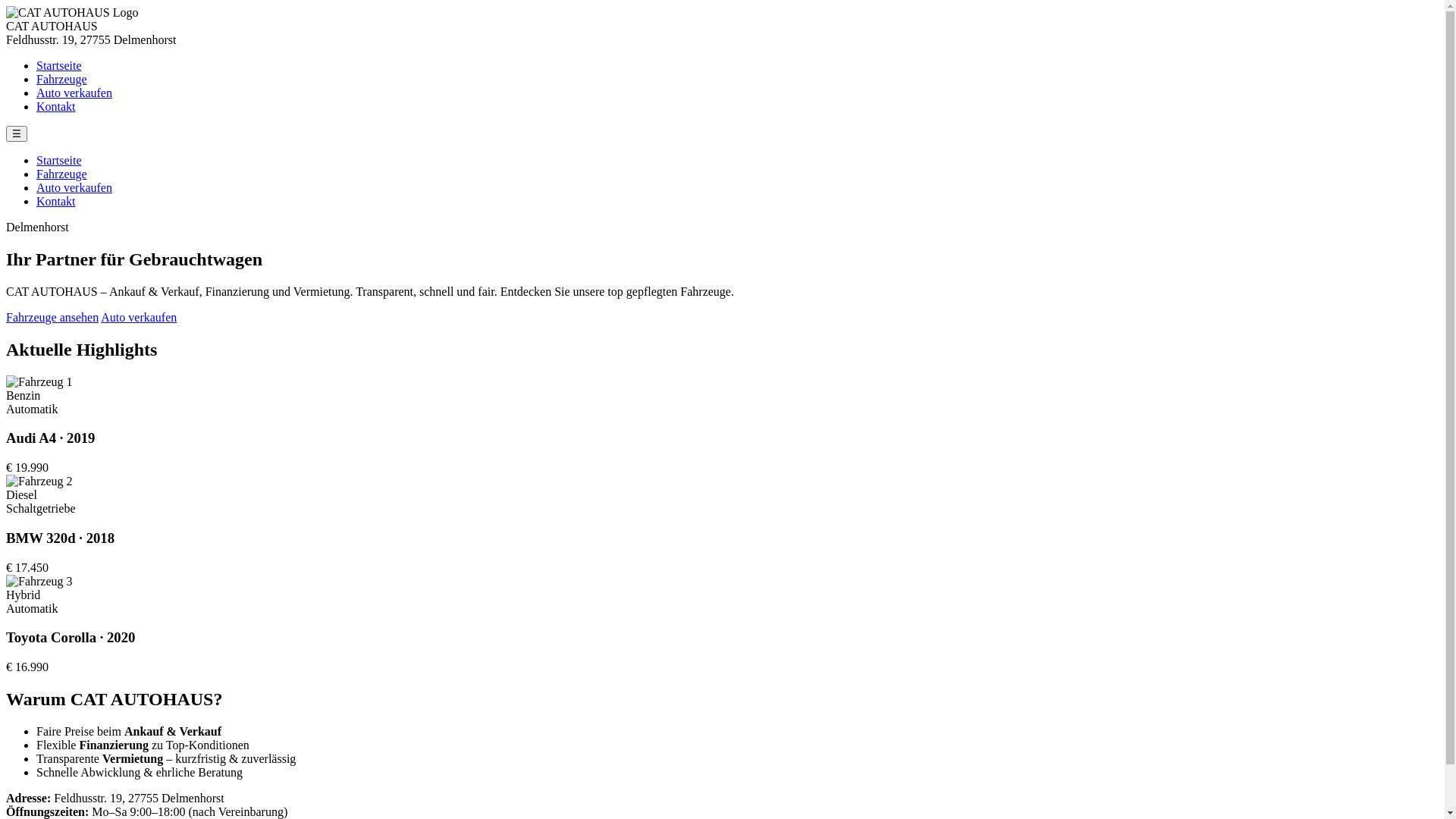 website screenshot of https://cat-autohaus.de/