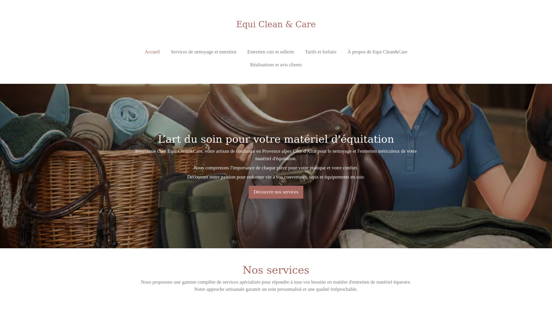 website screenshot of https://equicleanandcare.com/